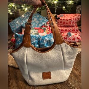 Dooney & Bourke Penelope bone Patterson White and Brown Tote